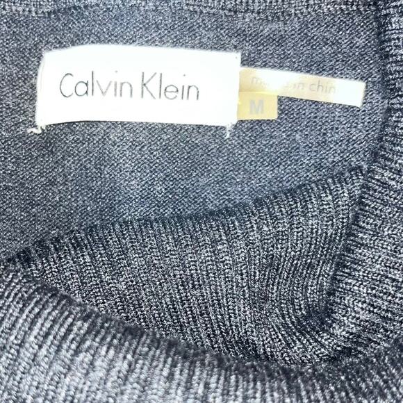 Calvin Klein Womens Size Medium Black Gray Sleeveless Turtleneck Fitted Dress - Picture 4 of 6